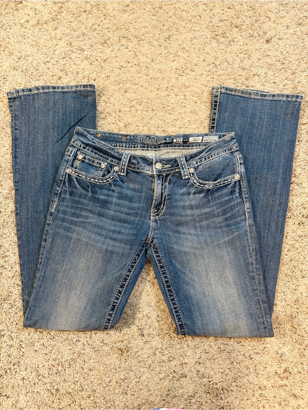 Miss Me Women's Medium Blue Boot Cut Jeans Waist 30 EUC